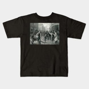 Homeless, after Bruce Largos 1891 Kids T-Shirt